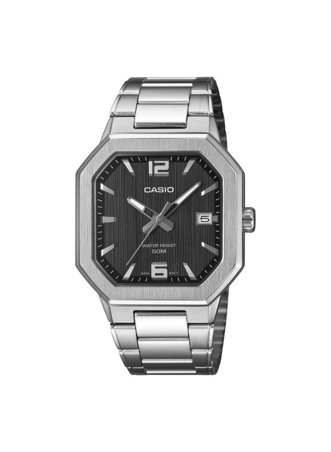 MTP-B195D-1A Quartz Analog Black Dial Stainless Steel Men's Watch